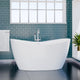 Magnus 157056 67" Extra Wide/Extra Deep Crofton Acrylic Double Slipper Freestanding Tub with Insulation