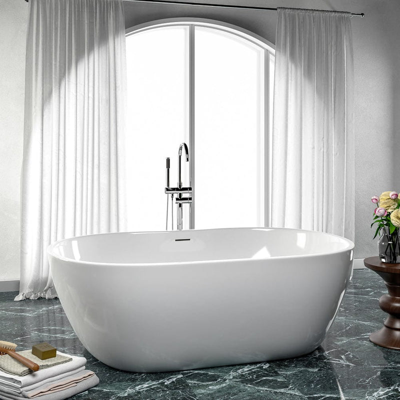 Magnus 157060 67" Extra Wide/Extra Deep Foster Acrylic Freestanding Tub with Air Jets and Insulation