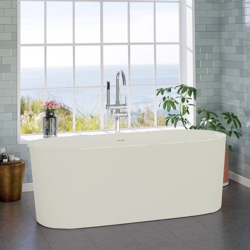 Magnus 132426 67" Fortson Solid Surface Stone Resin Freestanding Bathtub