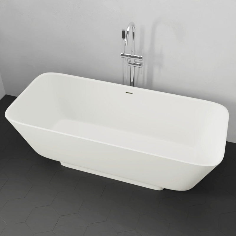 Magnus 132422 67" Geneseo Solid Surface Stone Resin Freestanding Bathtub