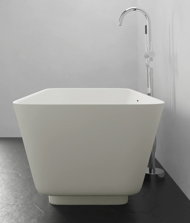 Magnus 132422 67" Geneseo Solid Surface Stone Resin Freestanding Bathtub
