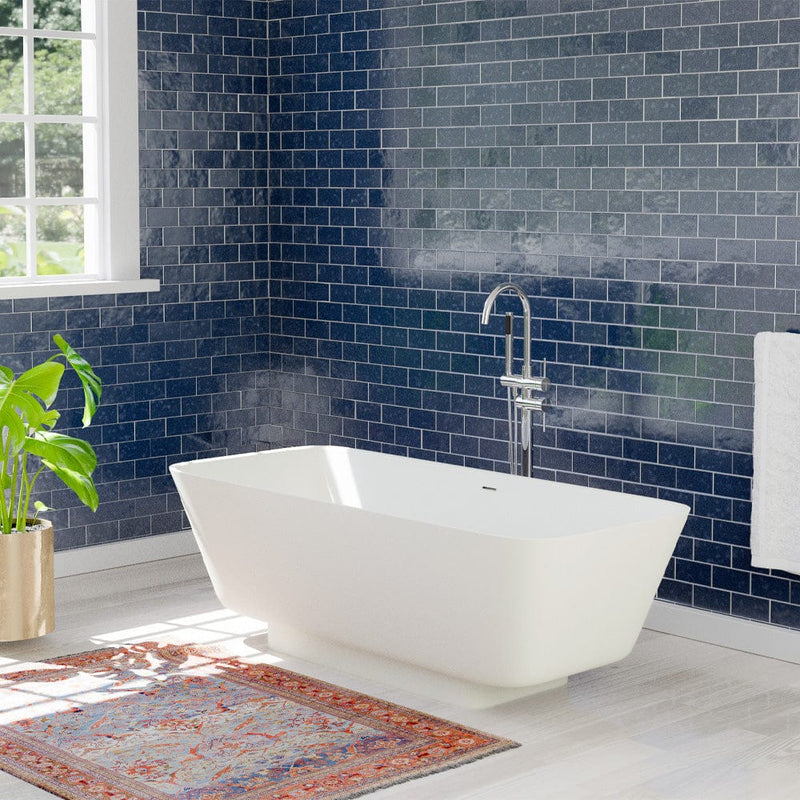 Magnus 132422 67" Geneseo Solid Surface Stone Resin Freestanding Bathtub