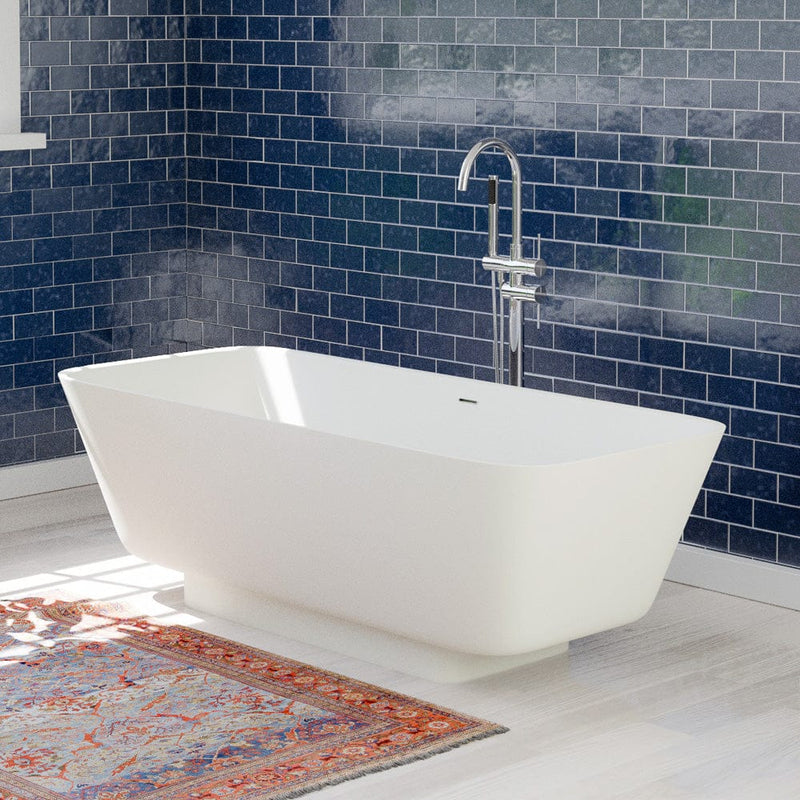 Magnus 132422 67" Geneseo Solid Surface Stone Resin Freestanding Bathtub