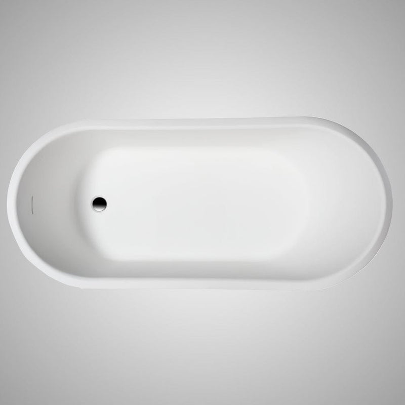 Magnus 137807 67" Jenkins Solid Surface Stone Resin Slipper Freestanding Pedestal Bathtub