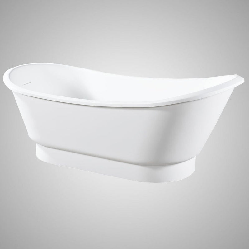 Magnus 137807 67" Jenkins Solid Surface Stone Resin Slipper Freestanding Pedestal Bathtub