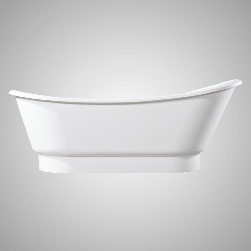 Magnus 137807 67" Jenkins Solid Surface Stone Resin Slipper Freestanding Pedestal Bathtub