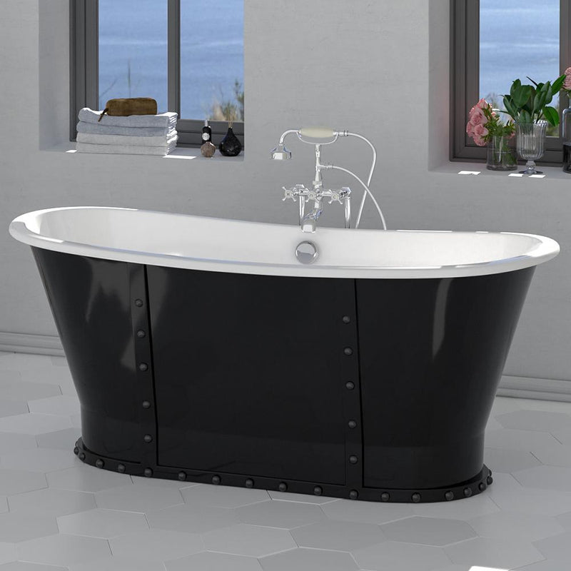 Magnus 101873 67" Montrose Cast Iron Skirted Bateau Tub