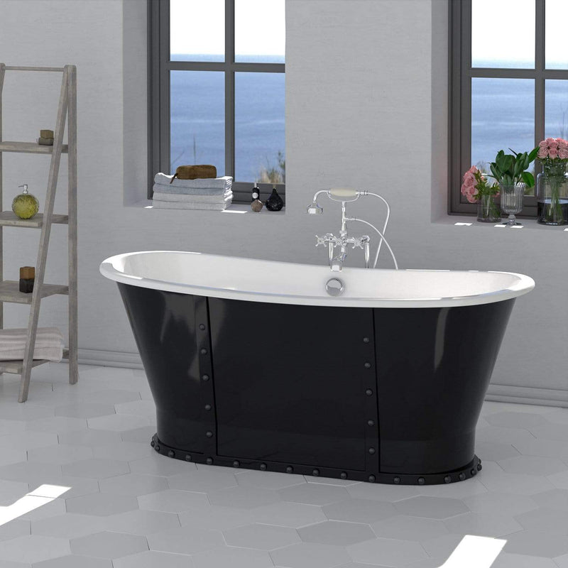 Magnus 101873 67" Montrose Cast Iron Skirted Bateau Tub
