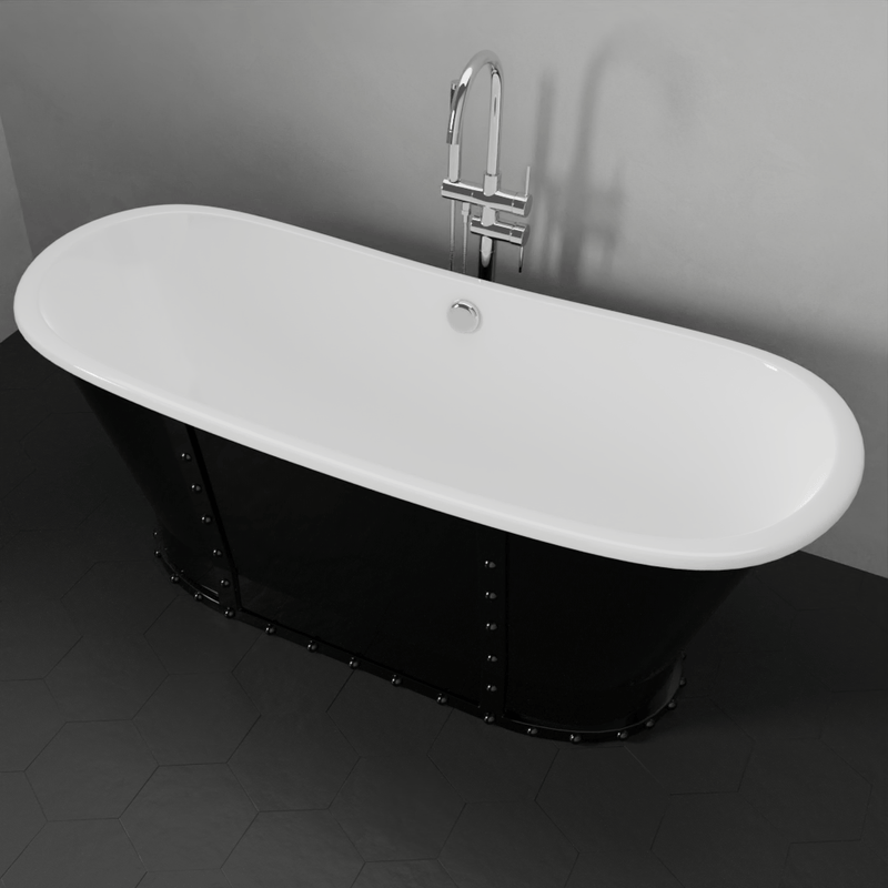 Magnus 101873 67" Montrose Cast Iron Skirted Bateau Tub