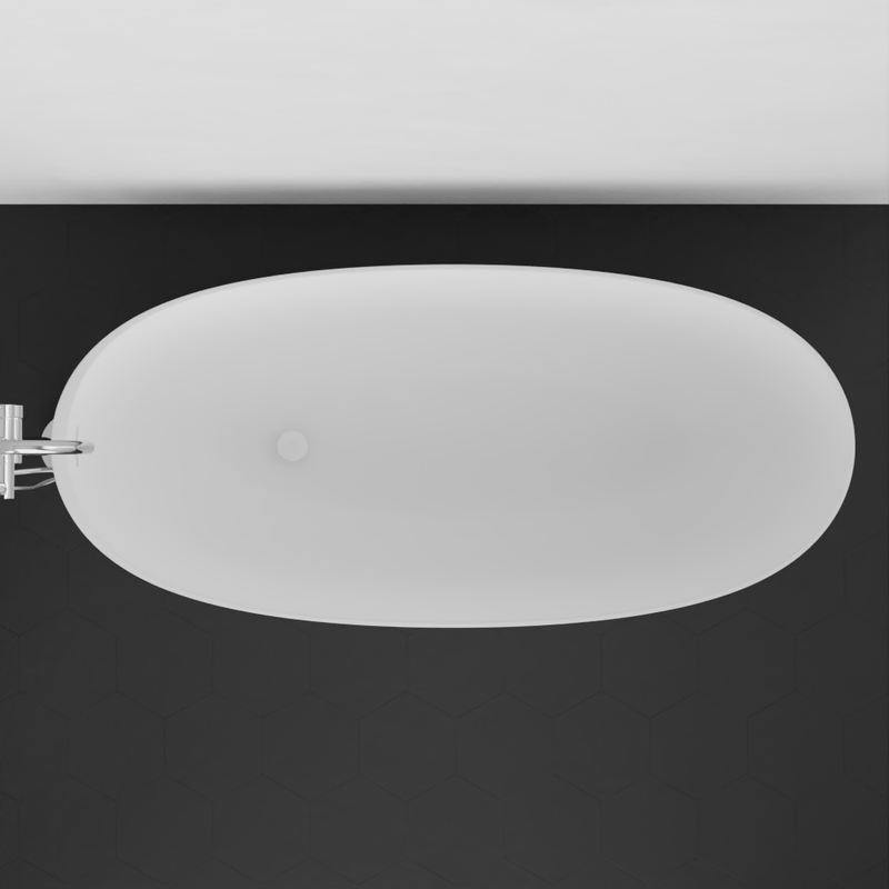 Magnus 141015 67" Razen Solid Surface Stone Resin Freestanding Bathtub