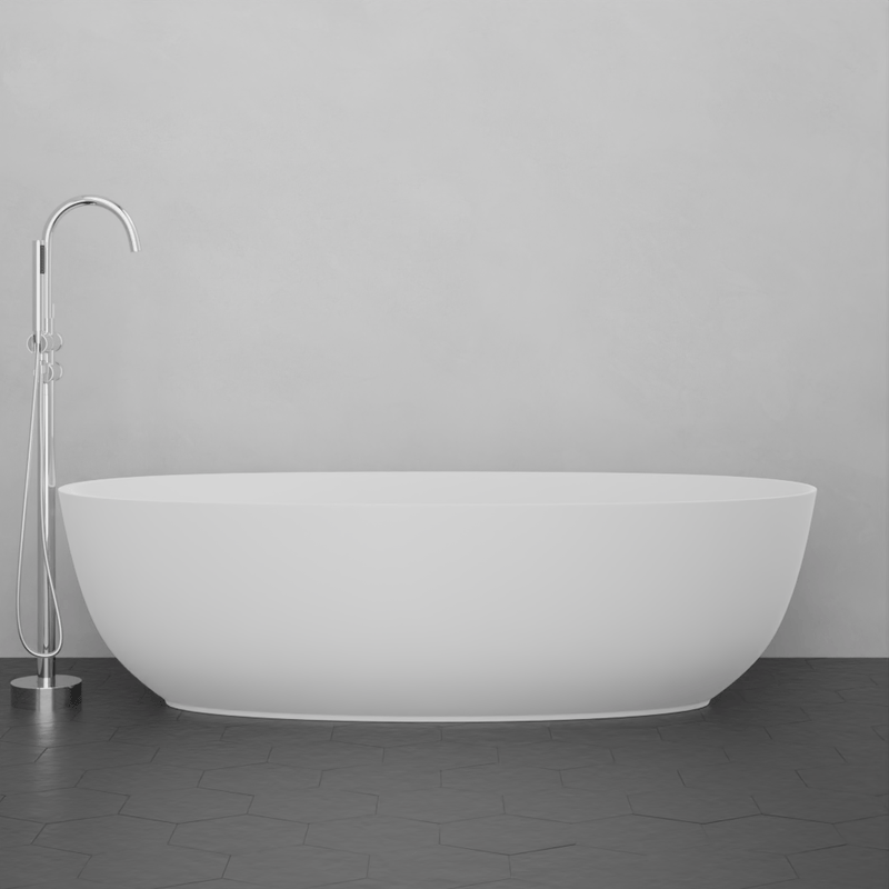 Magnus 141015 67" Razen Solid Surface Stone Resin Freestanding Bathtub