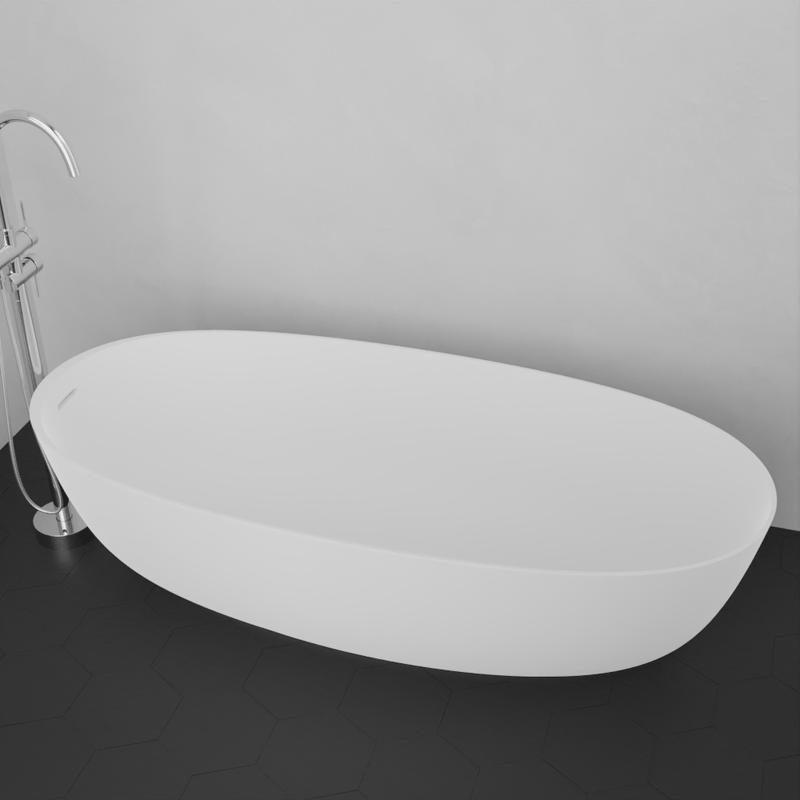 Magnus 141015 67" Razen Solid Surface Stone Resin Freestanding Bathtub