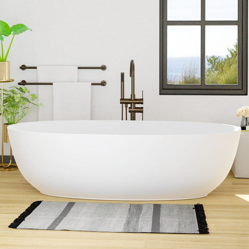 Magnus 141015 67" Razen Solid Surface Stone Resin Freestanding Bathtub