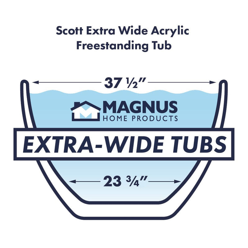 Magnus 157799 67" Scott Extra Wide Acrylic Freestanding Tub With Insulation