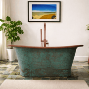 Magnus 150725 68" Sullivan Copper Double Slipper Hammered Bathtub