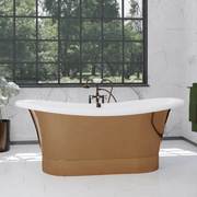 Magnus 150721 68" Tanner Copper Double Slipper Smooth Bathtub
