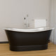 Magnus 157424 70" Gibbon Double Slipper Copper Freestanding Tub - Satin Nickel Interior with Black Exterior