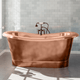 Magnus 109955 70" Monrovia Copper Double-Slipper Roll-Top Pedestal Tub