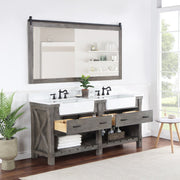 Vinnova 701672-CR-GW Villareal 72" Double Vanity in Classical Grey with Composite Stone Top in White, White Farmhouse Basin - view 3