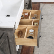 Vinnova 701672-CR-GW Villareal 72" Double Vanity in Classical Grey with Composite Stone Top in White, White Farmhouse Basin - view 7