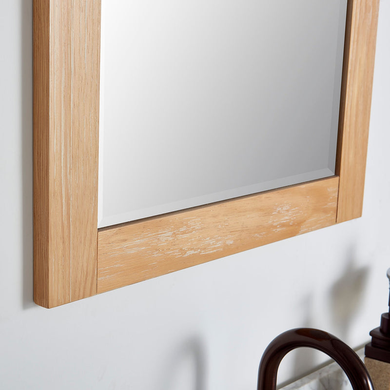 Vinnova 701724-MIR-WP Cortes 24" Rectangular Bathroom Vanity Barndoor Wall Mount Mirror in Pine