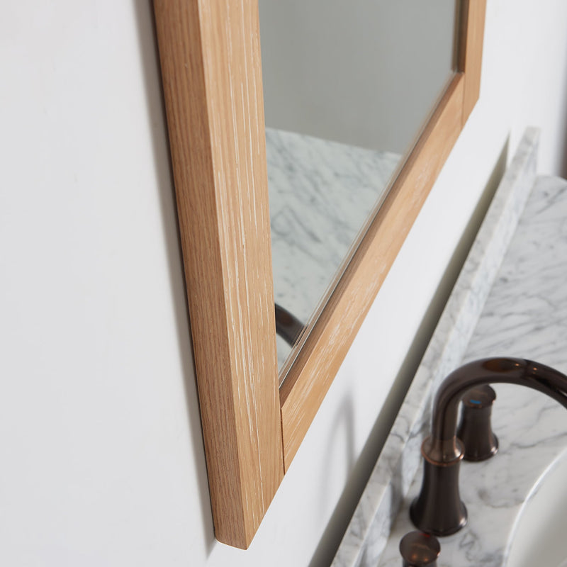 Vinnova 701724-MIR-WP Cortes 24" Rectangular Bathroom Vanity Barndoor Wall Mount Mirror in Pine