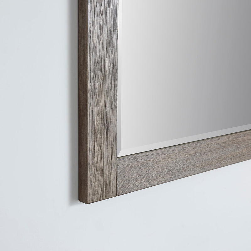 Vinnova 701748-MIR-CR Cortes 48" Rectangular Bathroom Vanity Barndoor Wall Mount Mirror in Grey
