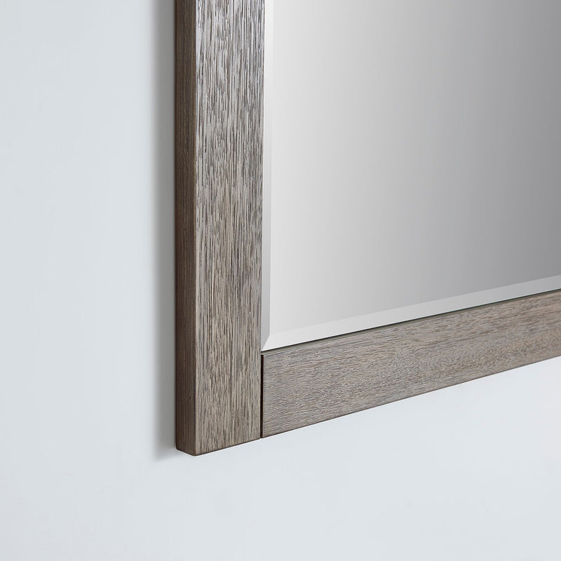 Vinnova 701760-MIR-CR Cortes 60" Rectangular Bathroom Vanity Barndoor Wall Mount Mirror in Grey
