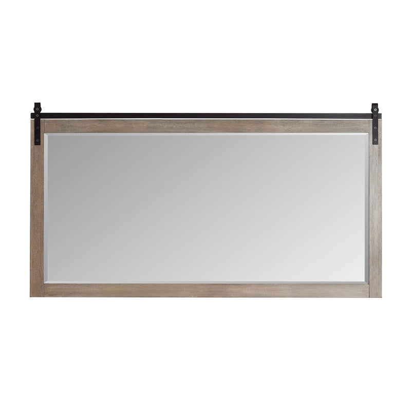Vinnova 701772-MIR-CR Cortes 72" Rectangular Bathroom Vanity Barndoor Wall Mount Mirror in Grey