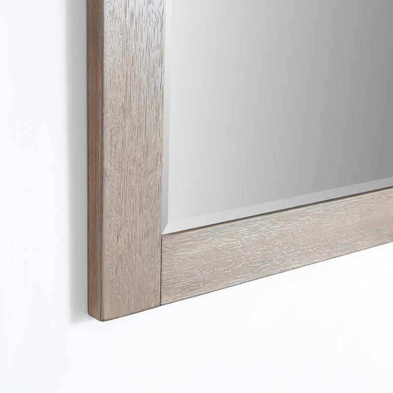 Vinnova 701772-MIR-CR Cortes 72" Rectangular Bathroom Vanity Barndoor Wall Mount Mirror in Grey