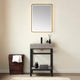 Vinnova 702524-TB-WK Funes 24" Single Sink Bath Vanity in Matte Black Metal Support with Grey Sintered Stone Top