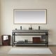Vinnova 702572-TB-WK Funes 72" Double Sink Bath Vanity in Matte Black Metal Support