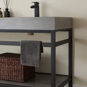 Vinnova 702572-TB-WK Funes 72" Double Sink Bath Vanity in Matte Black Metal Support with Grey Sintered Stone Top - view 6