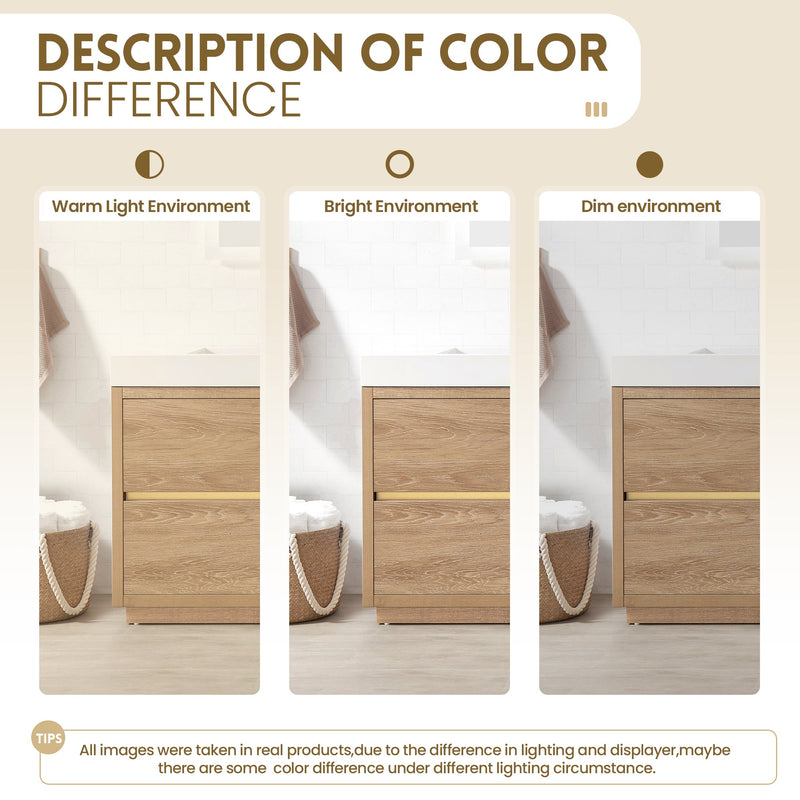 Vinnova 703084-NO-WH Huesca 84" Double Sink Bath Vanity in North American Oak with White Composite Integral Square Sink Top