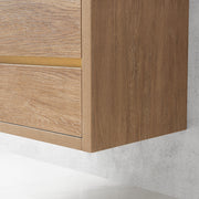 Vinnova 703130-NO-WH Palencia 30" Single Sink Wall-Mount Bath Vanity in North American Oak with White Composite Integral Square Sink Top - view 12