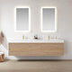 Vinnova 703184-NO-WH Palencia 84" Double Sink Wall-Mount Bath Vanity in North American Oak