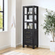 Vinnova 703822-SCA-FB Leon 22" Fir Wood Black Linen Storage Cabinet