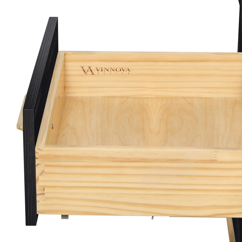 Vinnova 703822-SCA-FB León 22" Fir Wood Black Linen Storage Cabinet