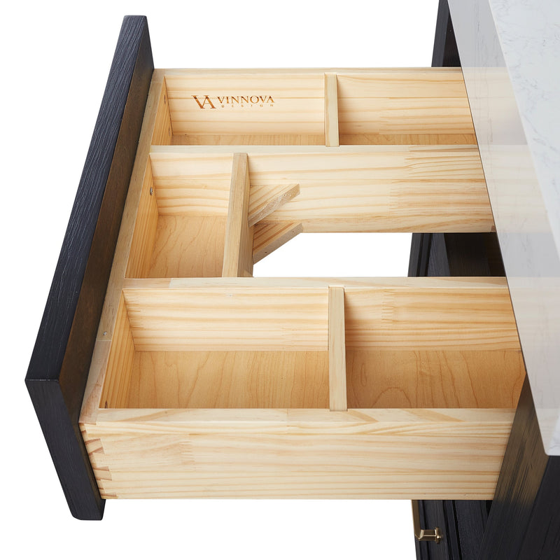 Vinnova 703824-FB-LW León 24" Free-standing Single Bathroom Vanity in Fir Wood Black