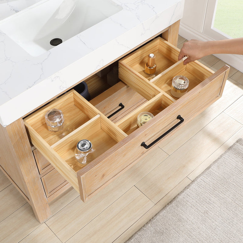 Vinnova 703836-FN-LW León 36" Free-standing Single Bathroom Vanity in Fir Wood Brown
