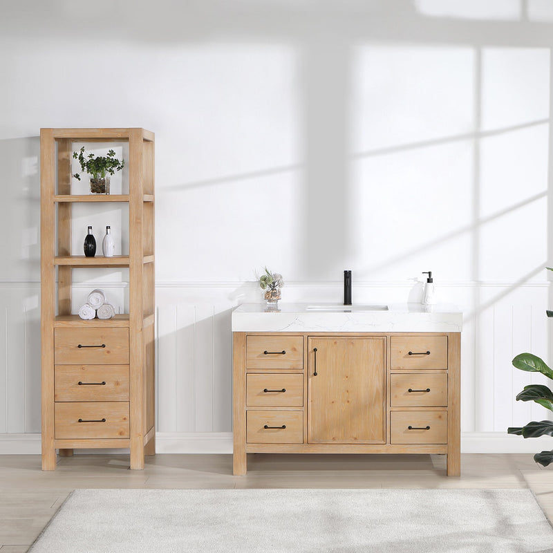 Vinnova 703848-FN-LW León 48" Free-standing Single Bathroom Vanity in Fir Wood Brown