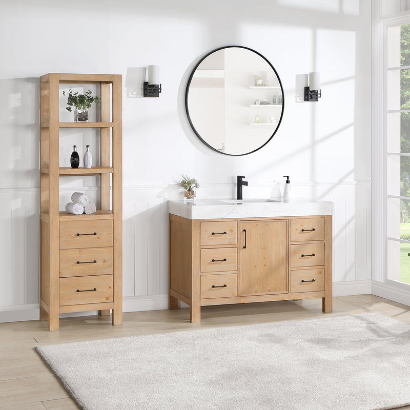 Vinnova 703848-FN-LW León 48" Free-standing Single Bathroom Vanity in Fir Wood Brown