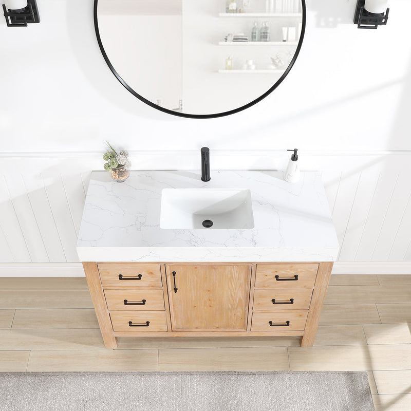 Vinnova 703848-FN-LW León 48" Free-standing Single Bathroom Vanity in Fir Wood Brown
