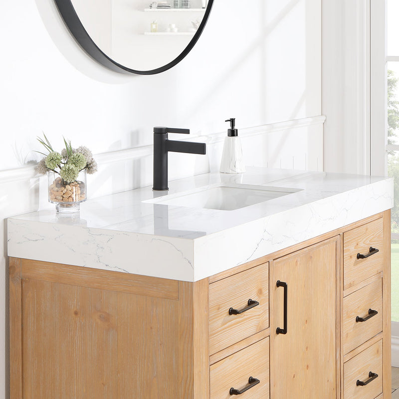 Vinnova 703848-FN-LW León 48" Free-standing Single Bathroom Vanity in Fir Wood Brown