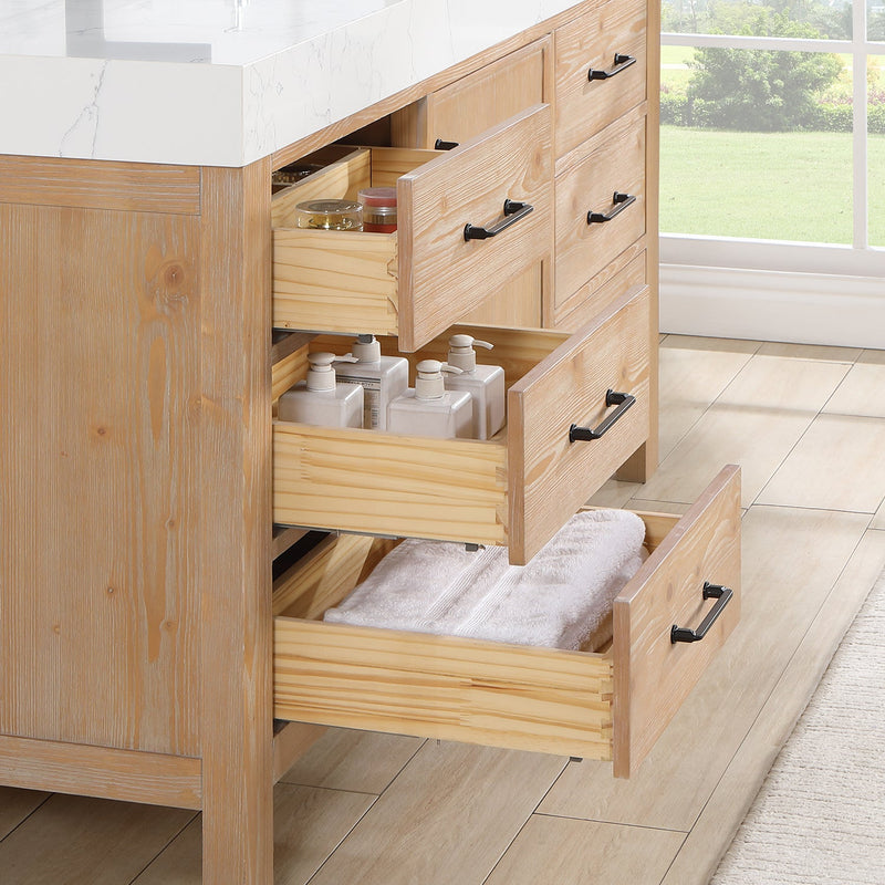 Vinnova 703860-FN-LW León 60" Free-standing Single Bathroom Vanity in Fir Wood Brown