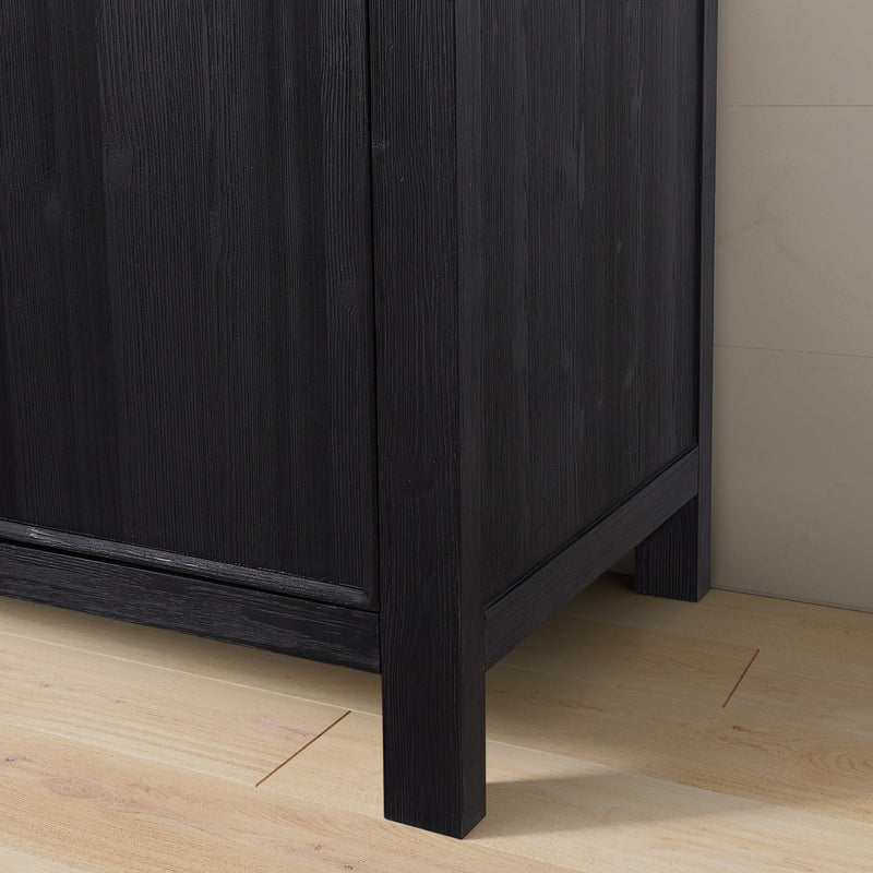 Vinnova 703860M-FB-LW León 60" Free-standing Double Bathroom Vanity in Fir Wood Black