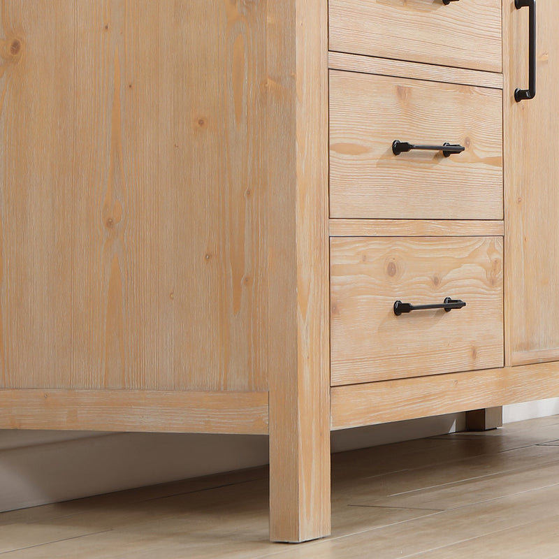 Vinnova 703860M-FN-LW León 60" Free-standing Double Bathroom Vanity in Fir Wood Brown