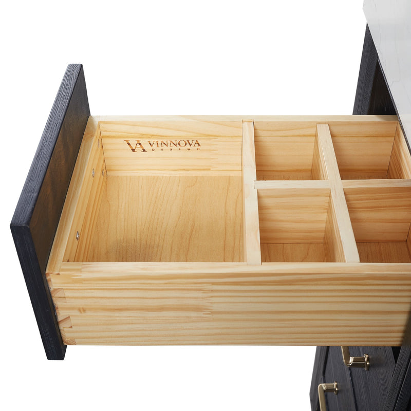 Vinnova 703884-FB-LW León 84" Free-standing Double Bathroom Vanity in Fir Wood Black