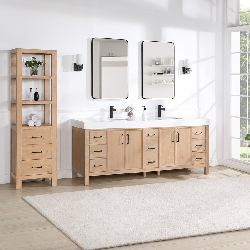 Vinnova 703884-FN-LW León 84" Free-standing Double Bathroom Vanity in Fir Wood Brown