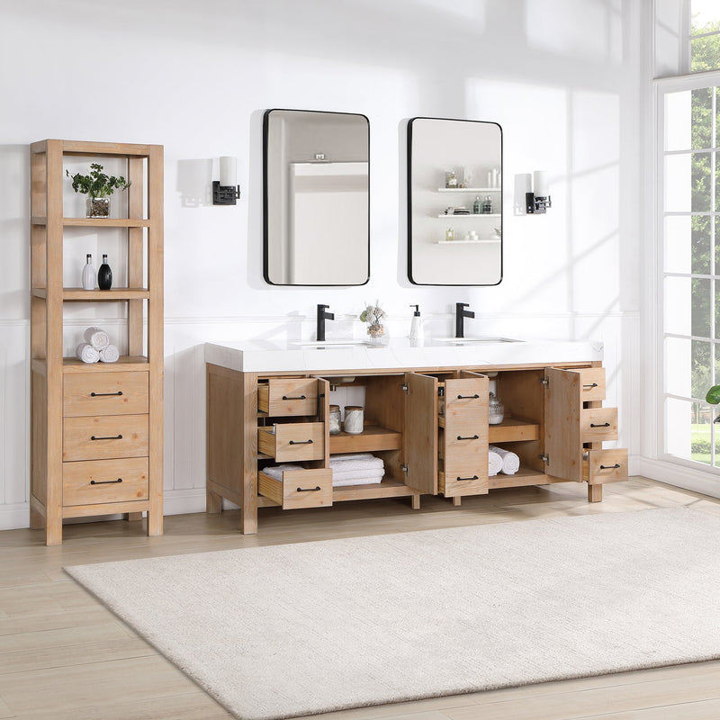 Vinnova 703884-FN-LW León 84" Free-standing Double Bathroom Vanity in Fir Wood Brown